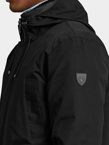 Black jacket with hood and quilted liner - 4