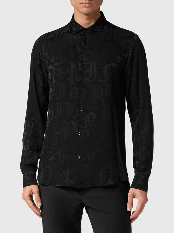 Logo print shirt in viscose - 1
