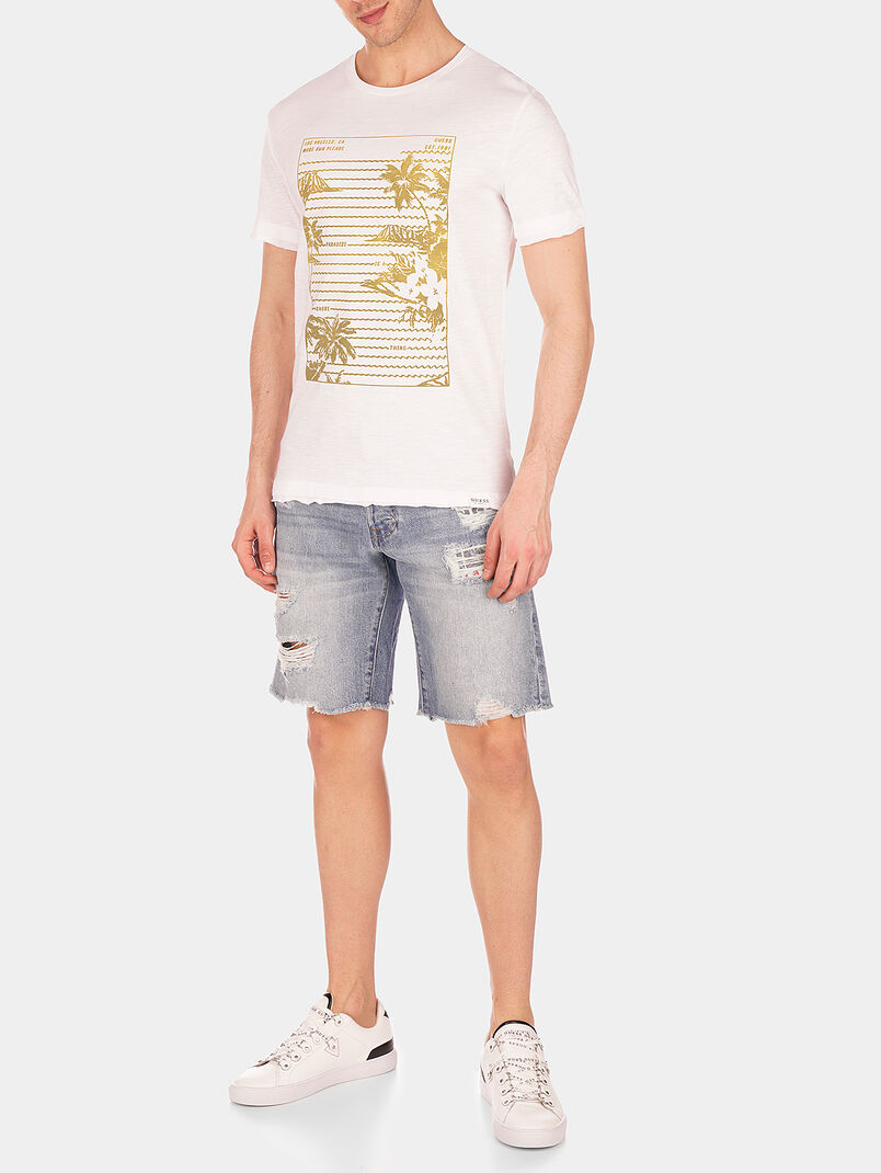 PARADISE White t-shirt with palm print - 3