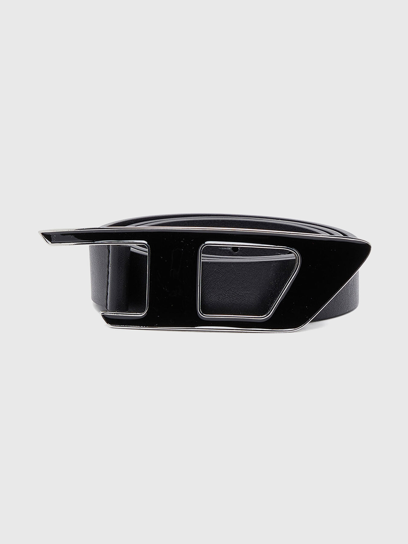 B-DLOGO II black leather belt brand DIESEL