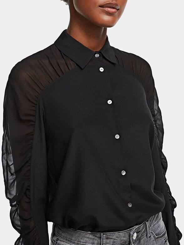 Silk shirt with gatherings - 2