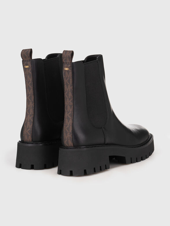 Leather boots with contrast monogram element - 3
