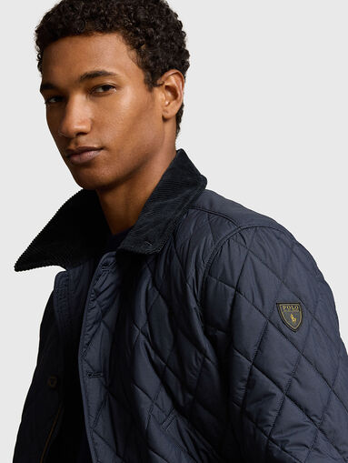 Navy blue quilted jacket - 5
