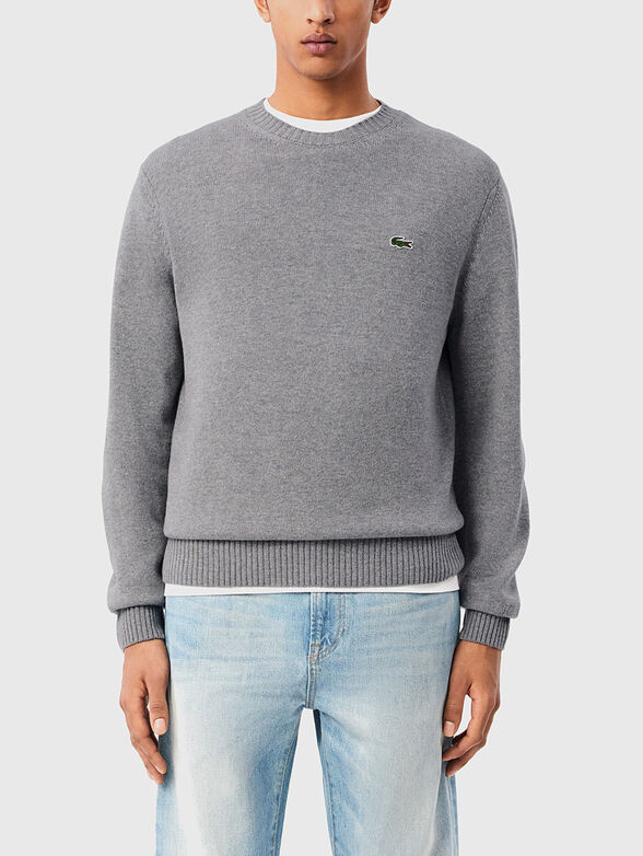 Crew neck green sweater - 1