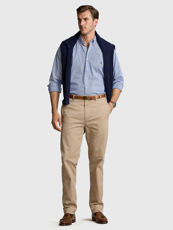 Cotton shirt with logo embroidery - 2