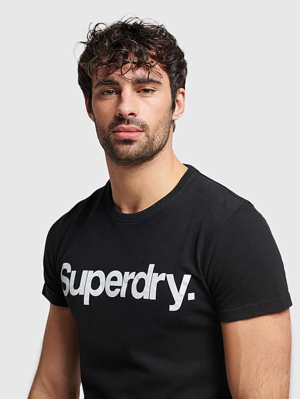 Black T-shirt with logo lettering - 4