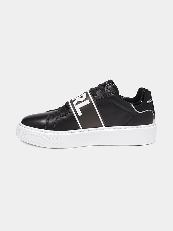 Genuine leather sneakers with logo branding - 4