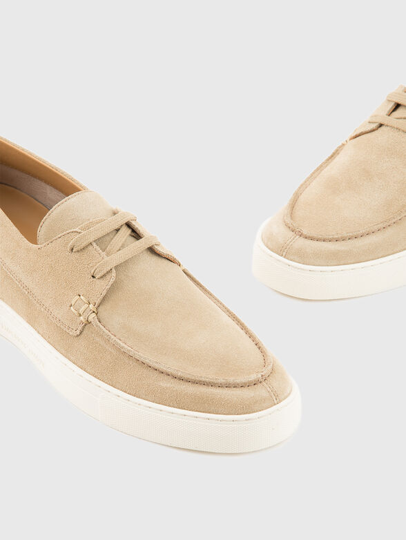 Suede sneakers in beige colour - 4