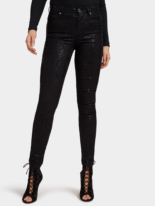 Black pants with snake print - 1