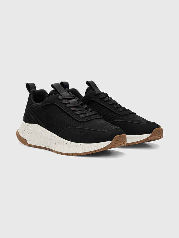 Lace up sneakers in black  - 2