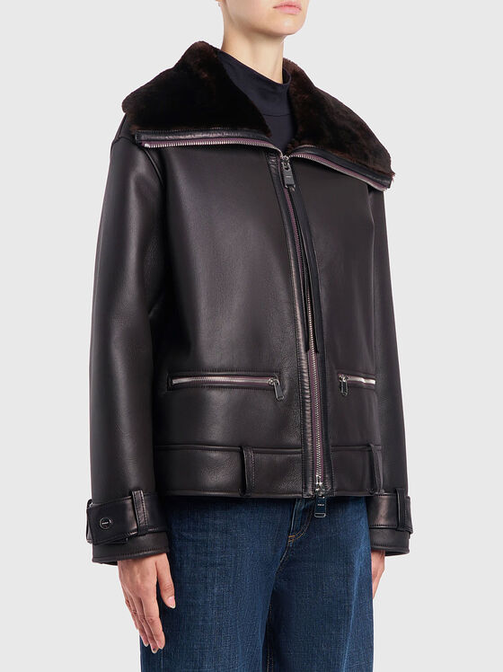 Loose fit shearling jacket - 1