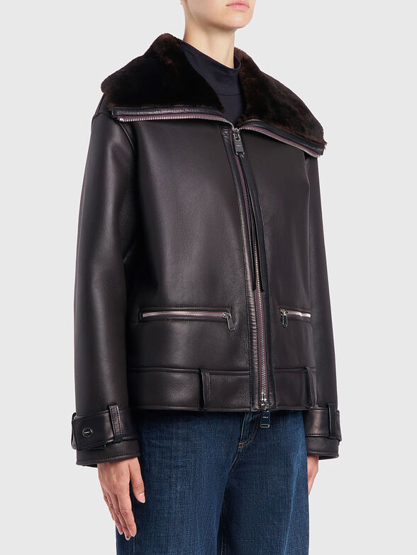 Loose fit shearling jacket - 1