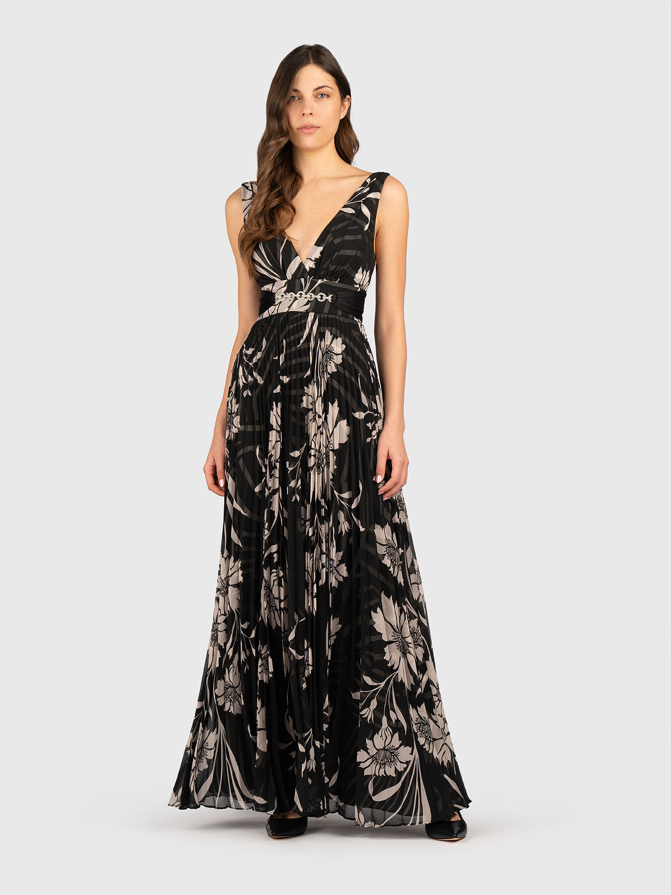 Maxi dress with floral print brand Marciano