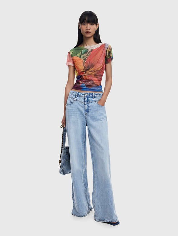 T-shirt with chiffon - 1