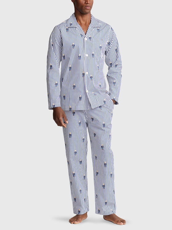 Памучна пижама с Polo Bear принт - 1