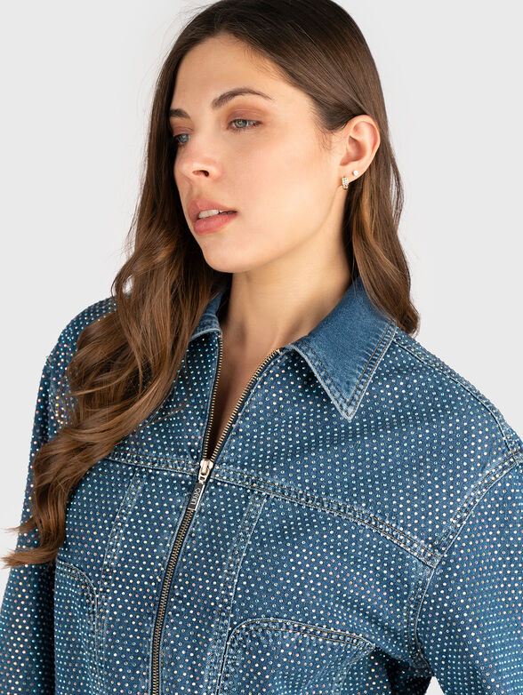 Denim jacket with rhinestones - 4