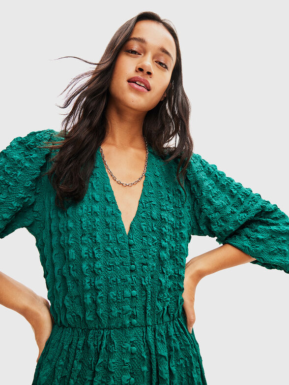 Long dress in green color - 3