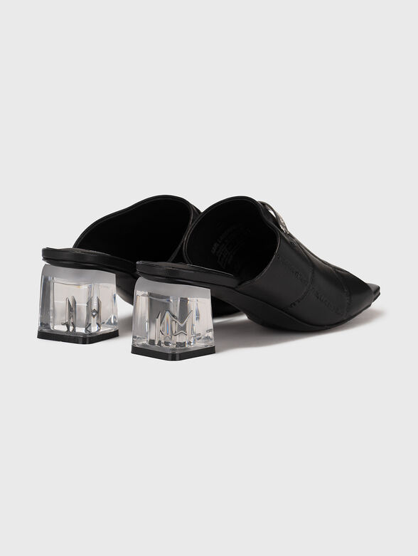 ICE BLOK leather slippers with logo detail - 3