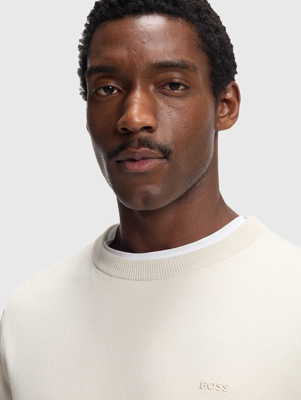 Cotton sweater with embroidered logo - 4