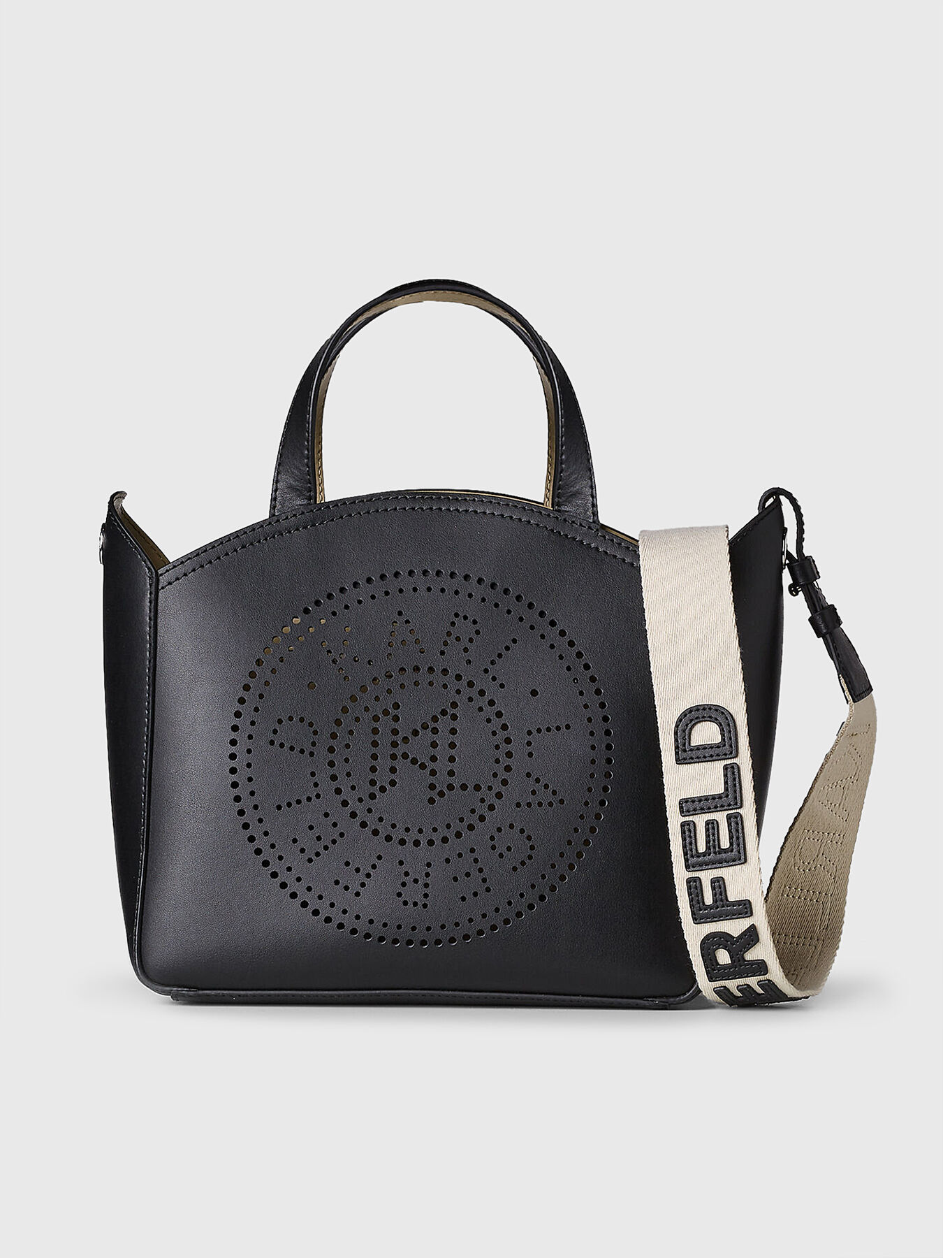 K CIRCLE black bag with laser perforation brand Karl Lagerfeld Globalbrandsstore en