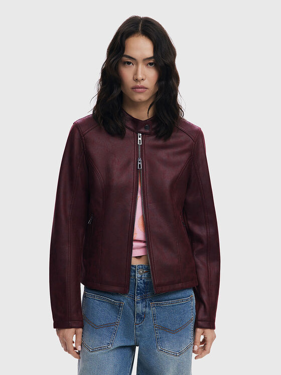 Eco leather jacket in black - 1