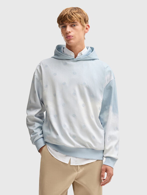 Sweatshirt with hood and logo embroidery - 1