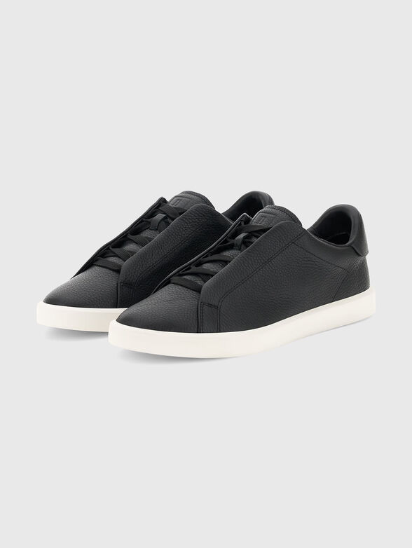 Black leather sneakers - 3