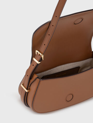 Leather crossbody bag with logo - 5