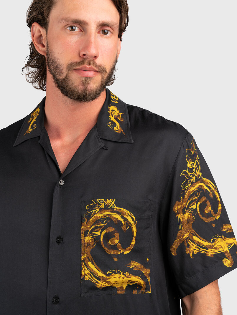 Black shirt with baroque print - 3