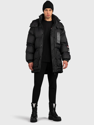 Padded jacket with barcode print on the back - 5