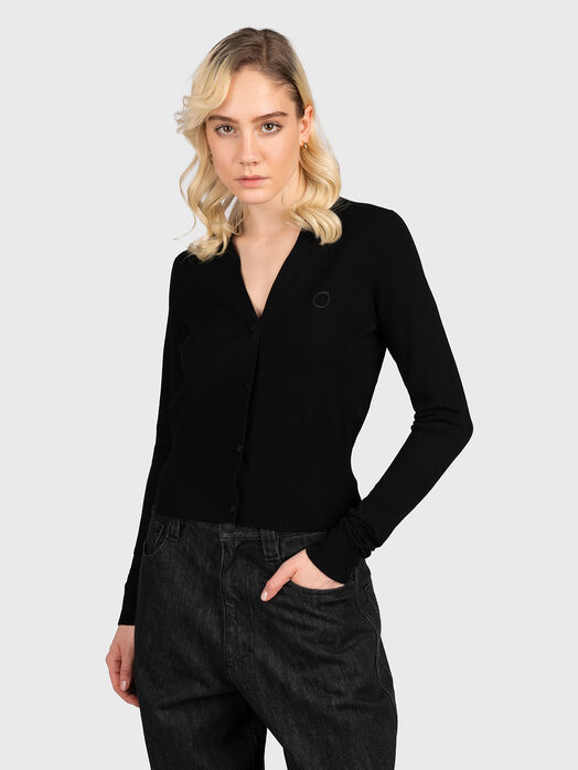 Black viscose cardigan