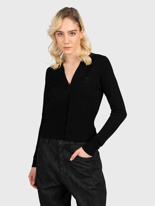 Black viscose cardigan - 1