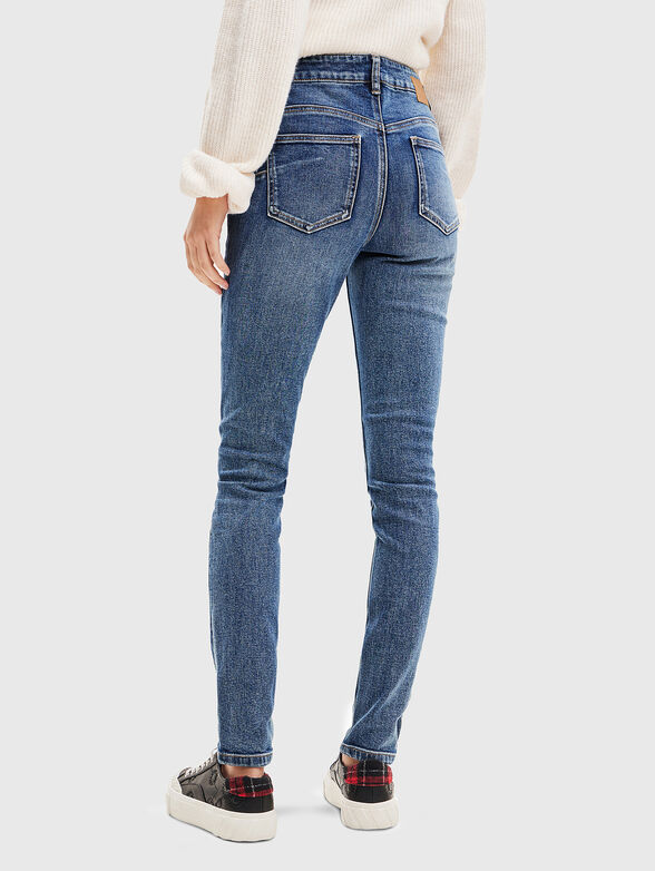 Embroidery high waist jeans - 2