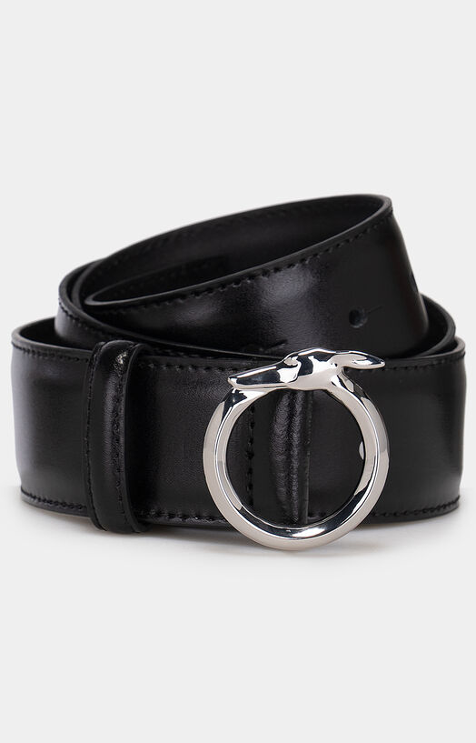 Black leather belt with logo buckle brand TRUSSARDI  display picture 3