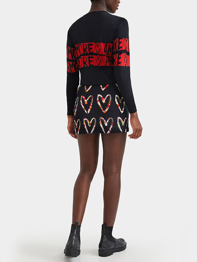 Mini-skirt cotton hearts print - 4