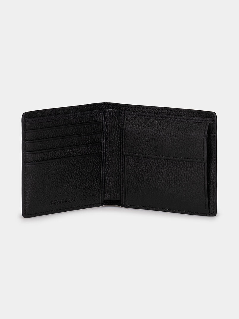 Leather wallet with logo detail - 3
