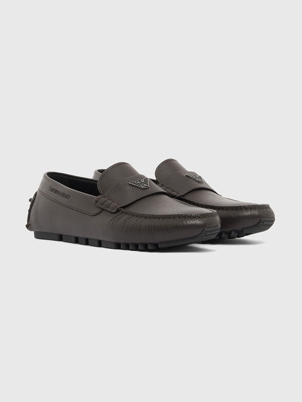 Leather moccasins with a saffiano effect - 3