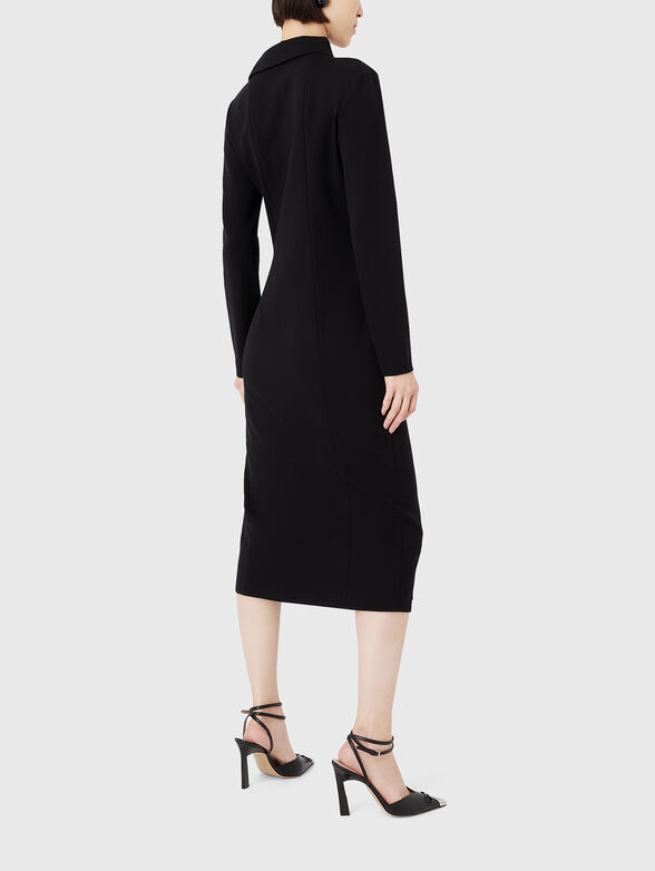 Midi dress with long sleeves and accent neckline - 2