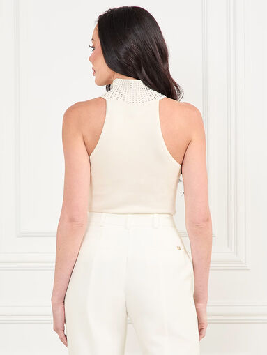 Top with polo collar and rhinestones - 3