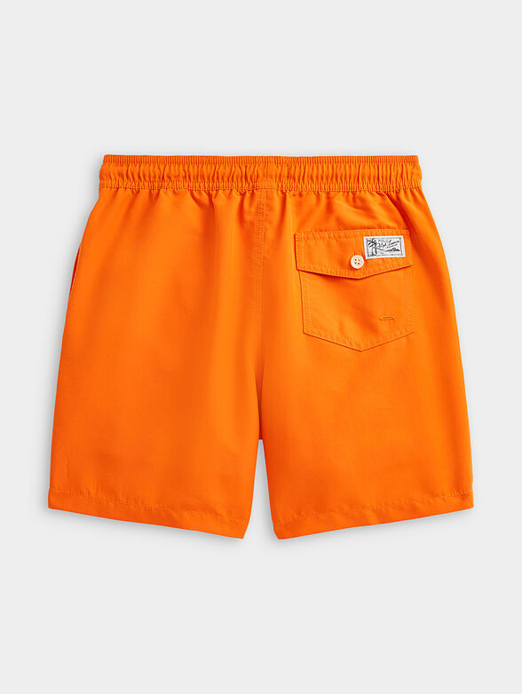 Swim trunks in orange color with logo accent - 2