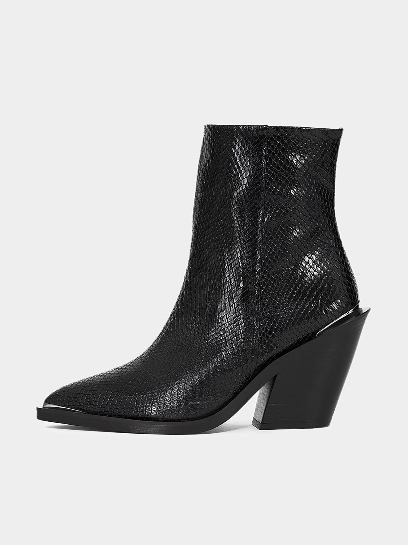 Ankle boots with snake texture brand THE KOOPLES Globalbrandsstore en