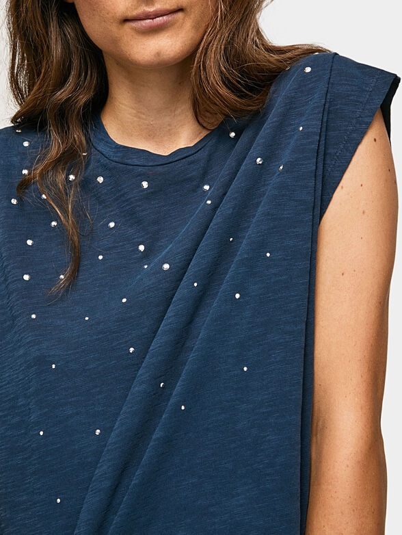 Blue top MORGANA with glittering appliqués - 4