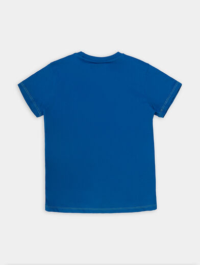 Blue T-shirt with logo print - 2