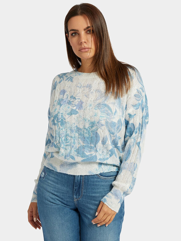 SABINE sweater with blue floral print - 1