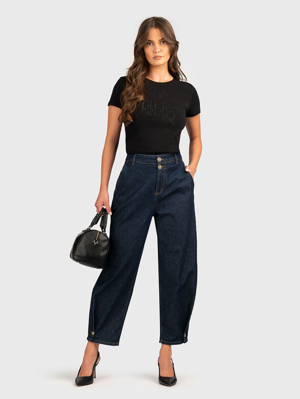 High waisted jeans with logo detail - 6