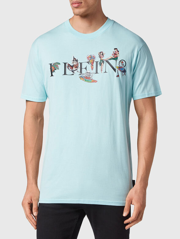 HAWAII blue cotton T-shirt with print - 1
