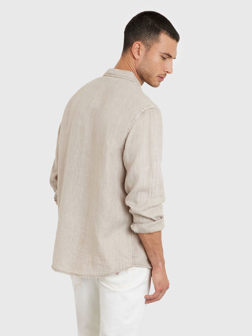 Linen beige shirt - 3