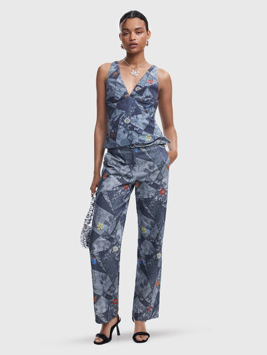 Pants with contrast print - 5