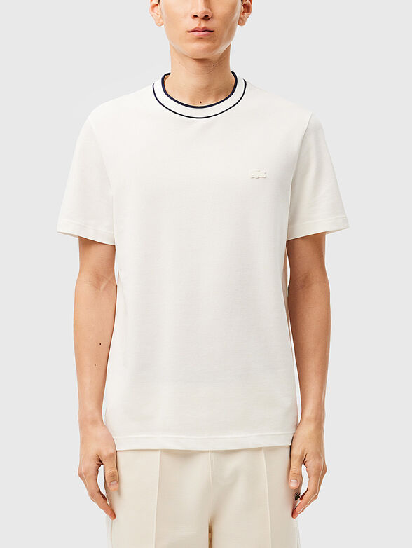 Black piqu&eacute; T-shirt  - 1