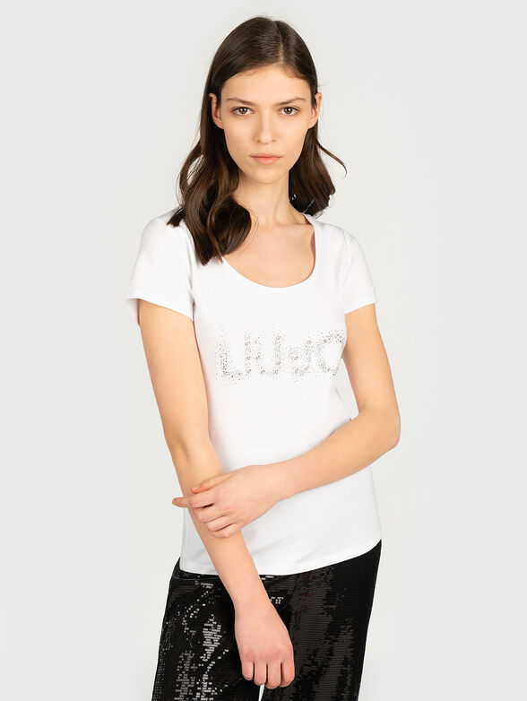 Black t-shirt with logo lettering - 1